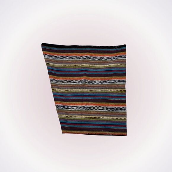 Happy World Clothing HWC bohemian multicolor striped infinity snood scarf with b - Picture 2 of 5